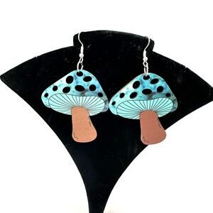Mushroom Earrings Funky‎ Dangle Drop Earrings Novelty Quirkycore